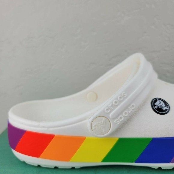 Crocs CROCBAND RAINBOW 206361W White-Multi Block - Picture 8 of 10